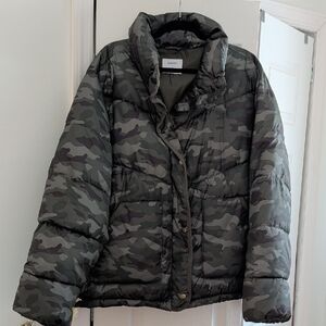 Camo Puffer Jacket - Women's Olive Camouflage Coat